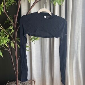 ALO Yoga Black Shrug Crop Top